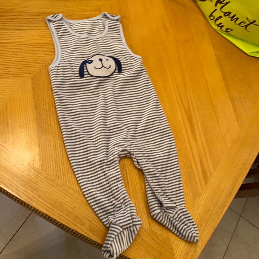 Terrycloth footsie overalls